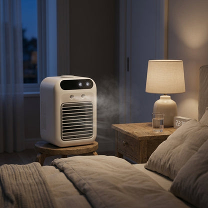 Portable Desktop Air Cooler & Humidifying Spray Fan – Compact Personal Air Comfort | GadgetsForAll