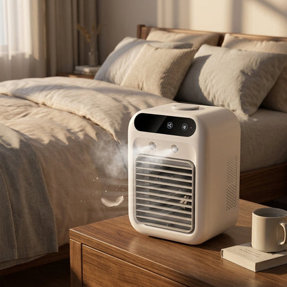 Portable Desktop Air Cooler & Humidifying Spray Fan – Compact Personal Air Comfort | GadgetsForAll