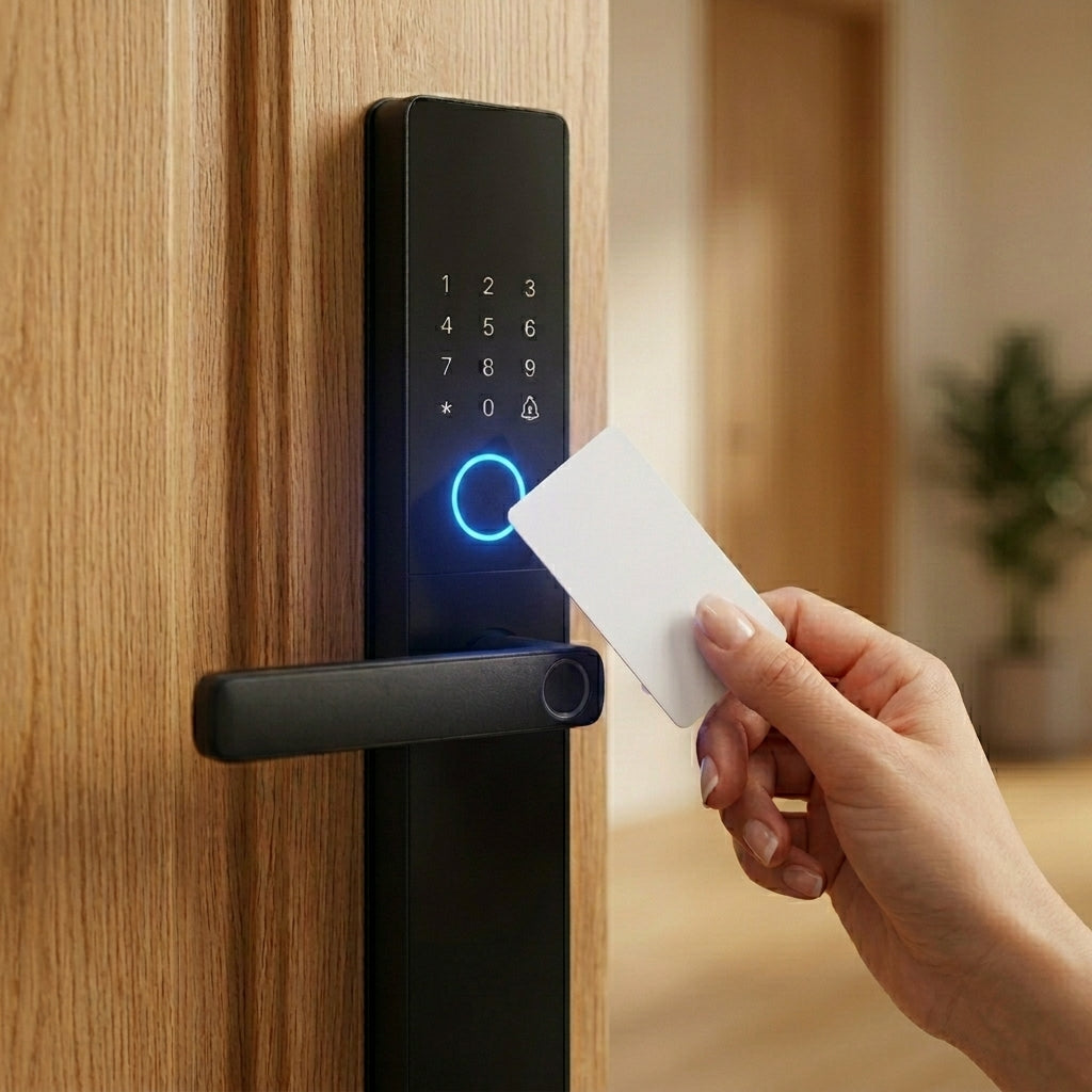 Smart Door Handle Lock – Fingerprint, Keypad & App Control | GadgetsForAll